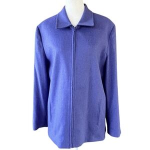 Harris‎ Wallace Jacket Womens 12 Wool Blend Purple Zip Utility Chic Minimalistic